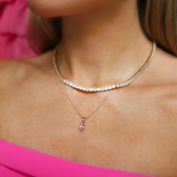Crystal Zara Necklace Gold