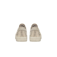 Hill Low Leather Trainers Stardust Platinum Beige Suede Heel