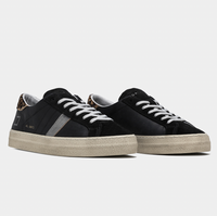 Hill Low Leather Trainers Vintage Black