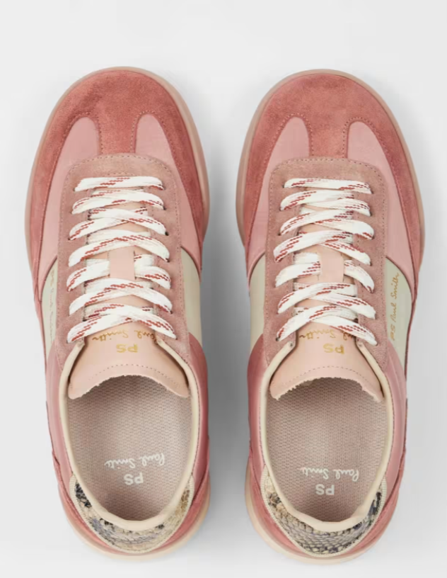 Dover Pink Satin Trainers