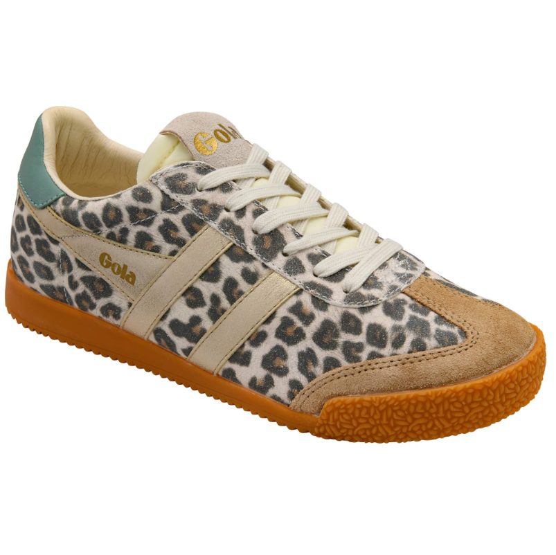 ELAN Suede Trainers Cheetah/Grey/Green