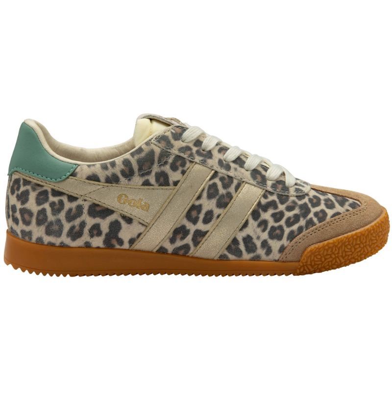 ELAN Suede Trainers Cheetah/Grey/Green