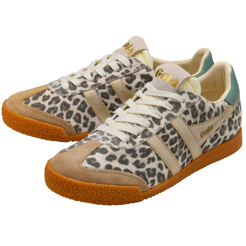 ELAN Suede Trainers Cheetah/Grey/Green