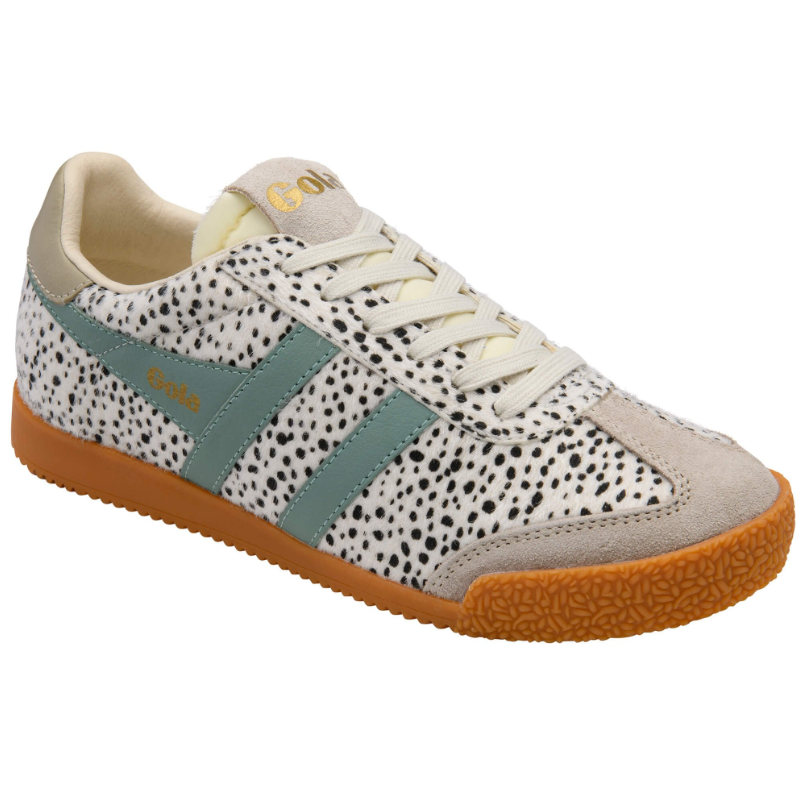 ELAN Suede Trainers Snow leopard/Caramel/Green
