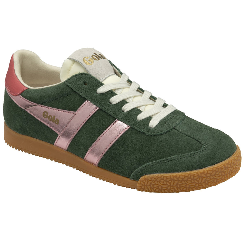 Gola Women's Elan Glitz Trainer Evergreen/Pink/Coral