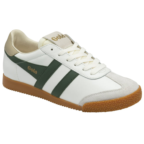 Gola Classics Women's Elan Leather Trainer  White/Evergreen/Bone