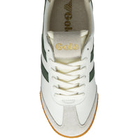 Gola Classics Women's Elan Leather Trainer  White/Evergreen/Bone