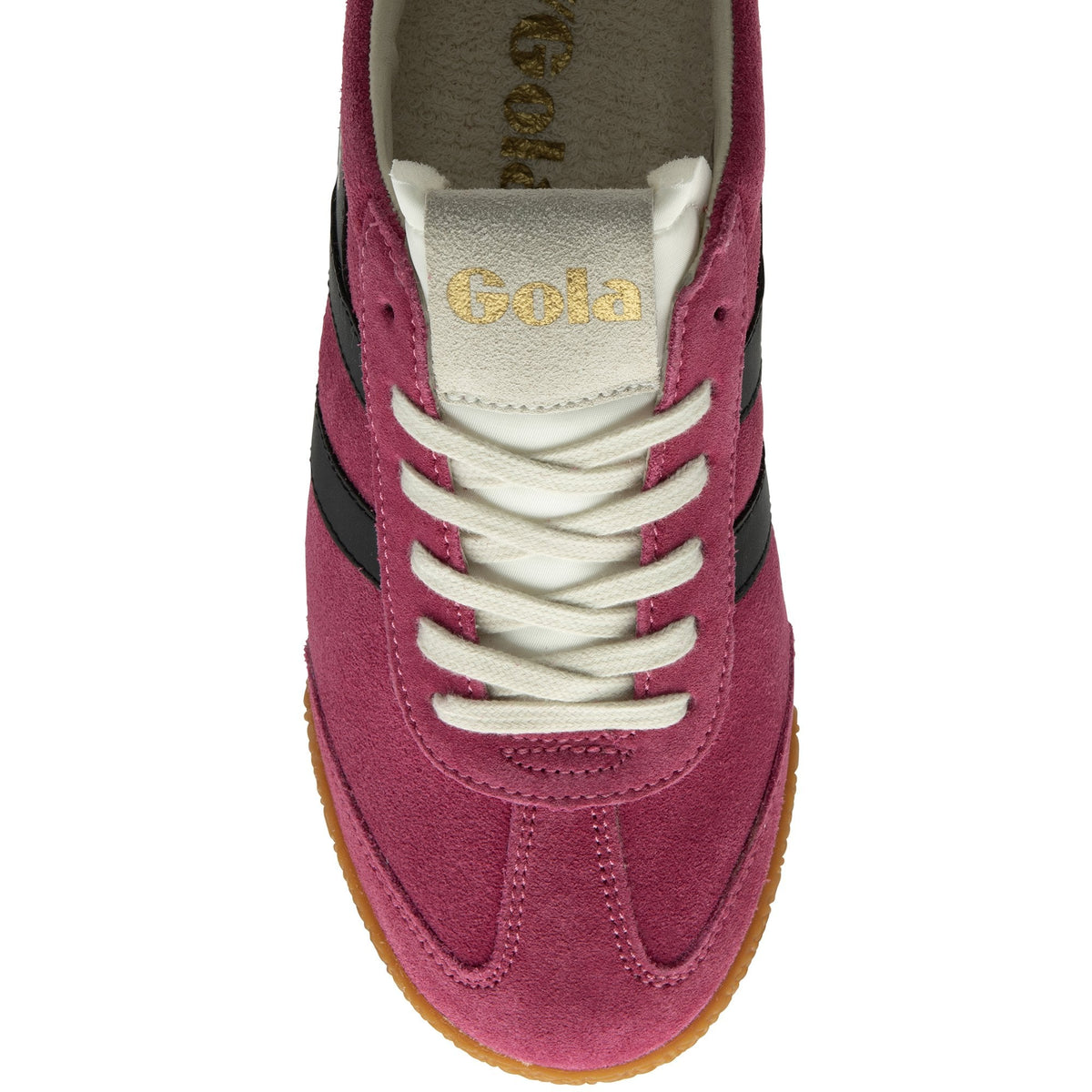 ELAN Suede Trainer Fuchsia/Black/Evergreen