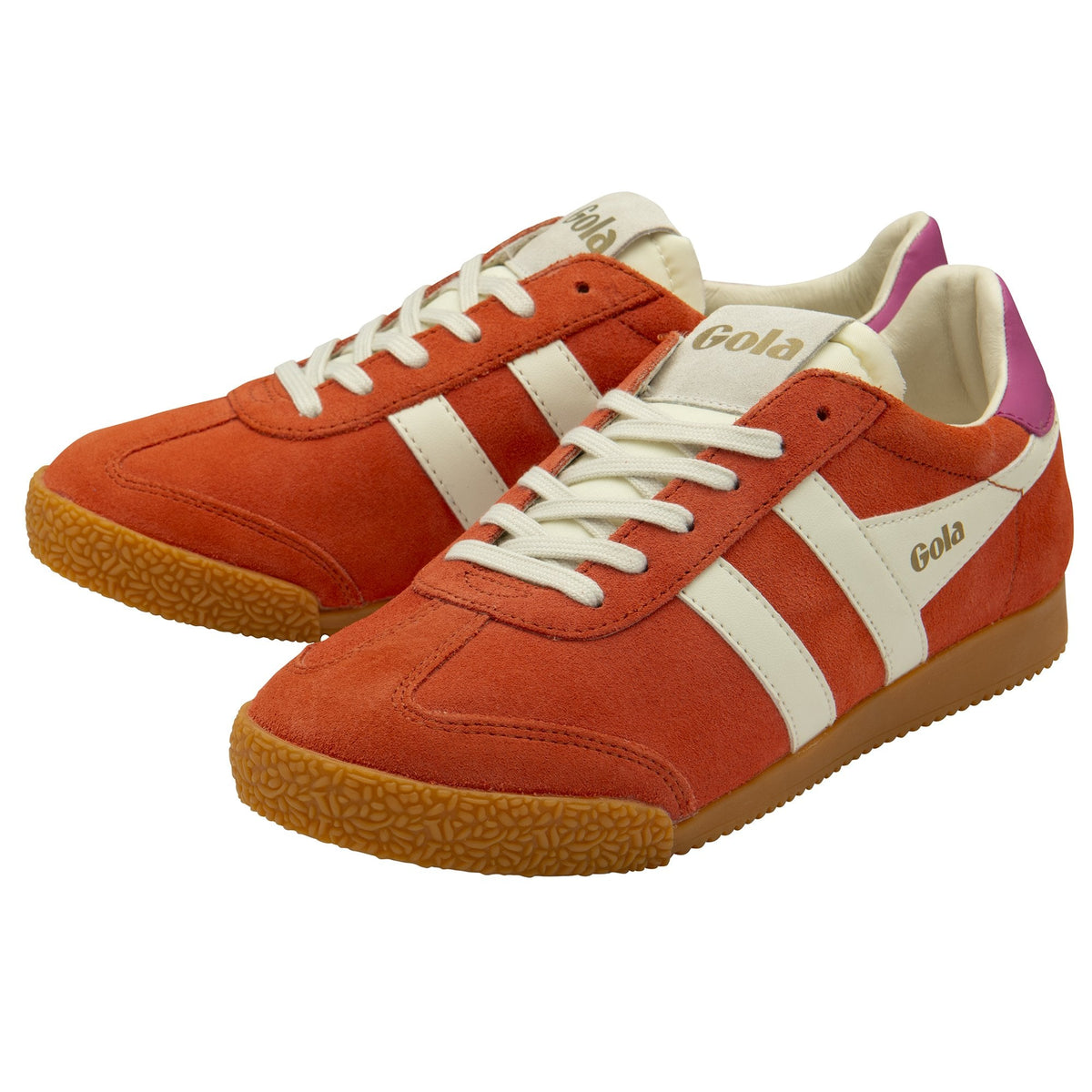 ELAN Suede Trainers Terracotta/Off White/Red Ochre