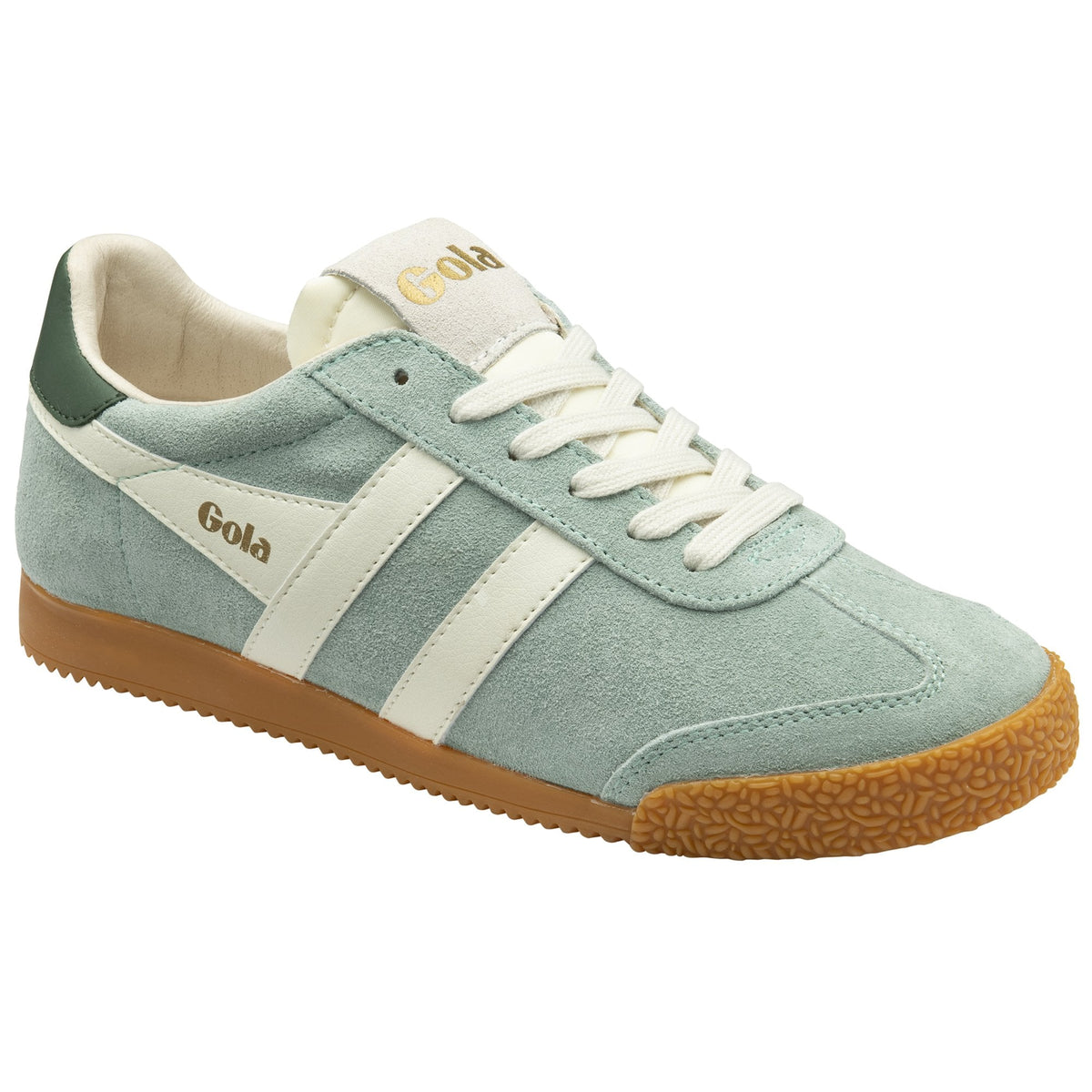 ELAN Suede Trainers Green Mist/Off white/Evergreen