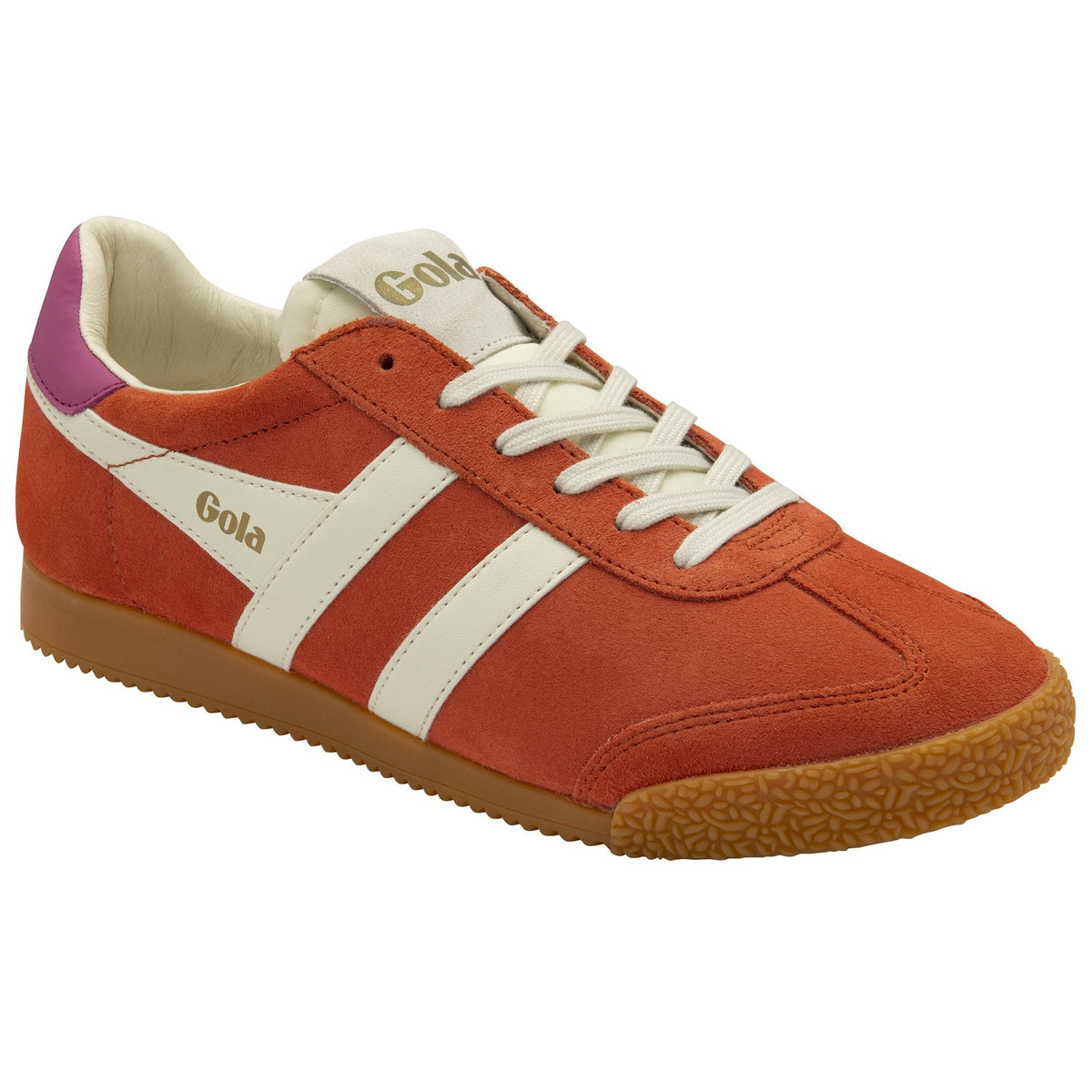 ELAN Suede Trainers Terracotta/Off White/Red Ochre