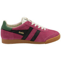 ELAN Suede Trainer Fuchsia/Black/Evergreen