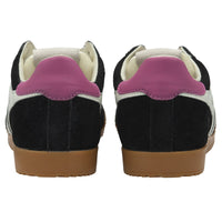 ELAN Suede Trainers  Black/Off White/Fuchsia