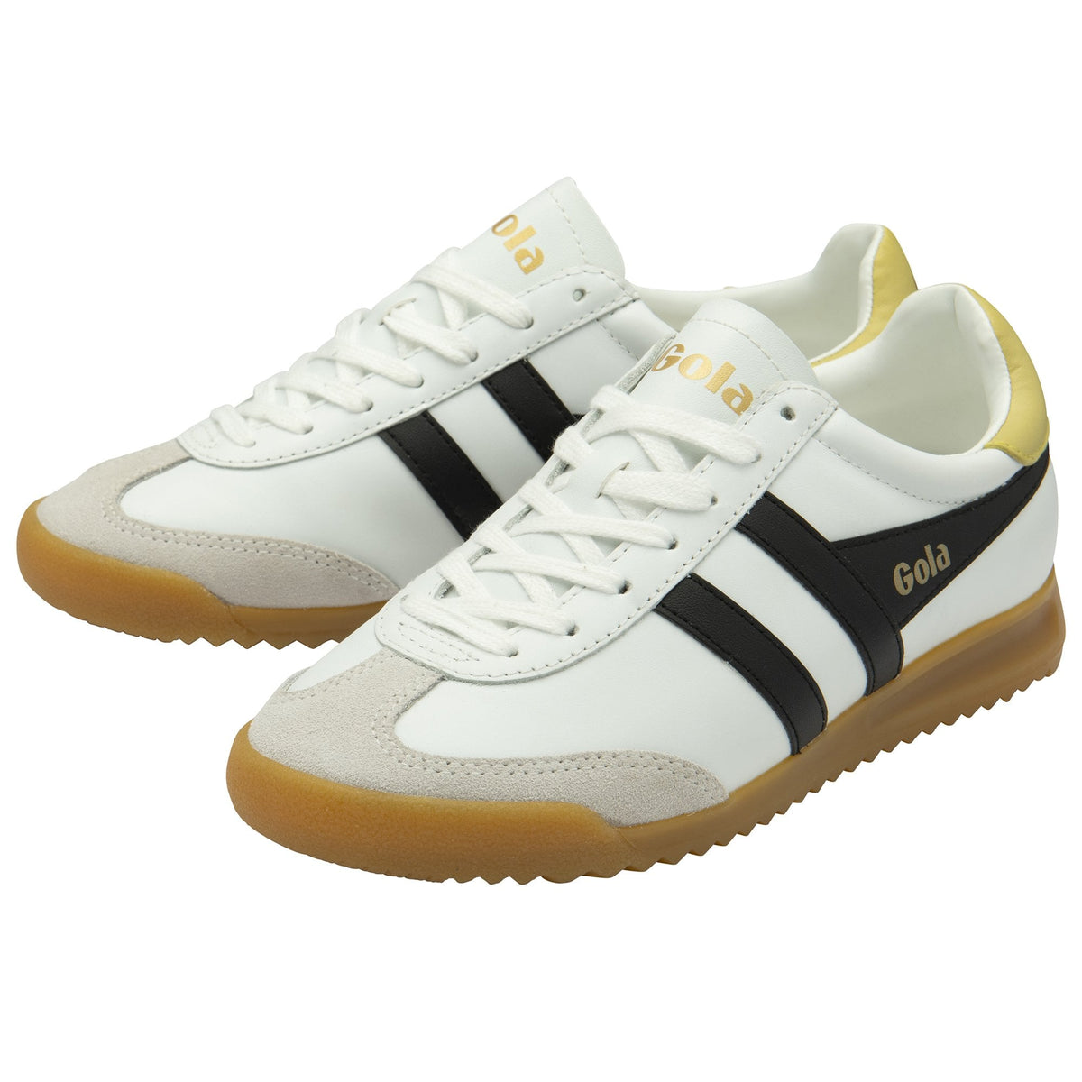 TORPEDO Leather Trainers White/Black/Lemon