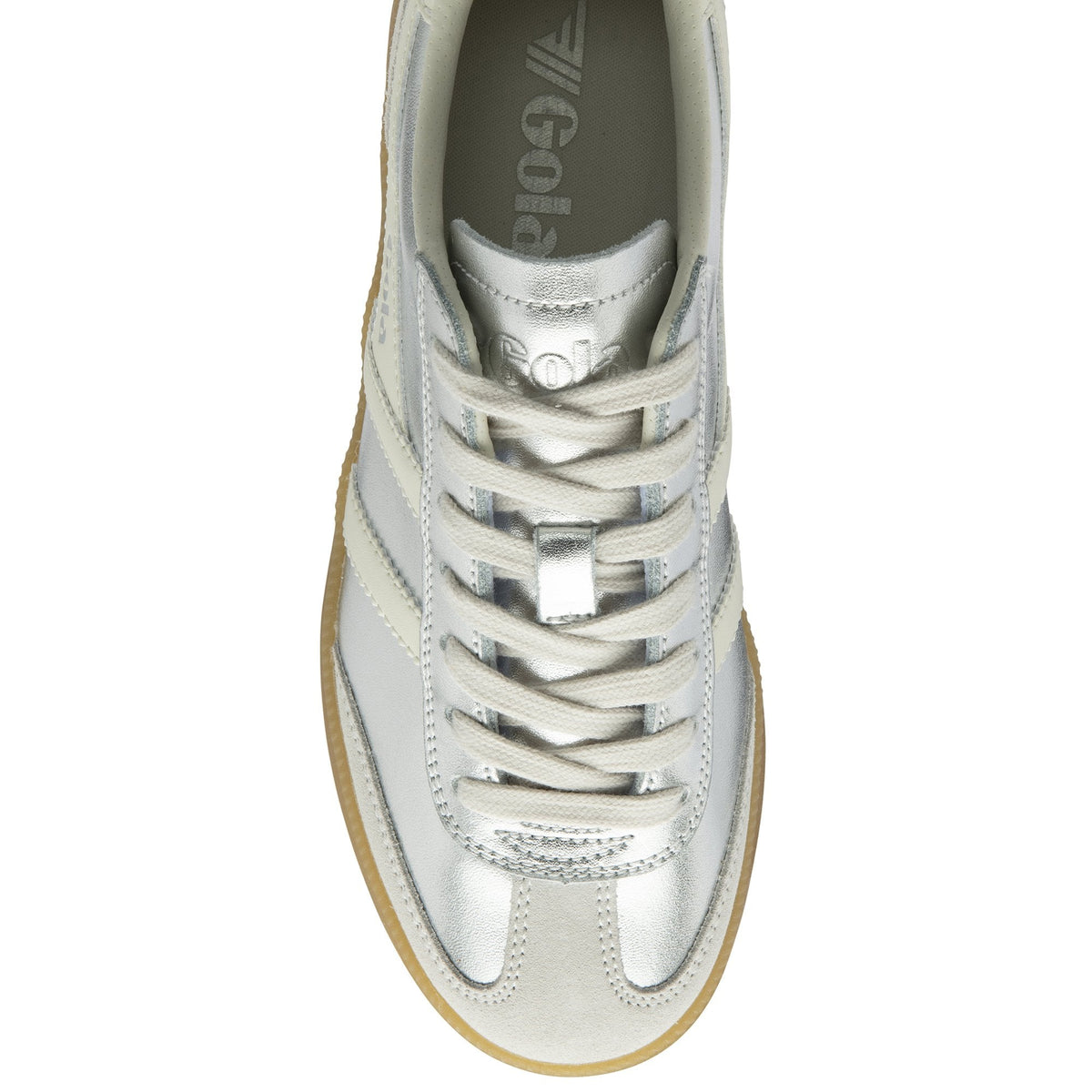 Gola Women's Viper Metallic Trainer Silver/Off White/Gum