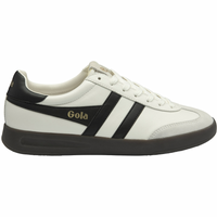 Gola Women's Cyclone Leather Trainer White, Black, Dark Gum