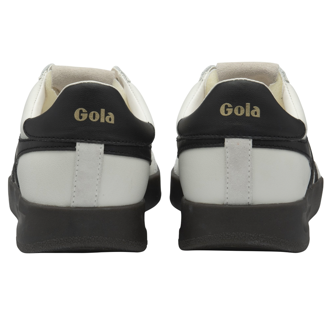 Gola Women's Cyclone Leather Trainer White, Black, Dark Gum