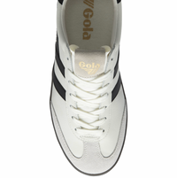 Gola Women's Cyclone Leather Trainer White, Black, Dark Gum