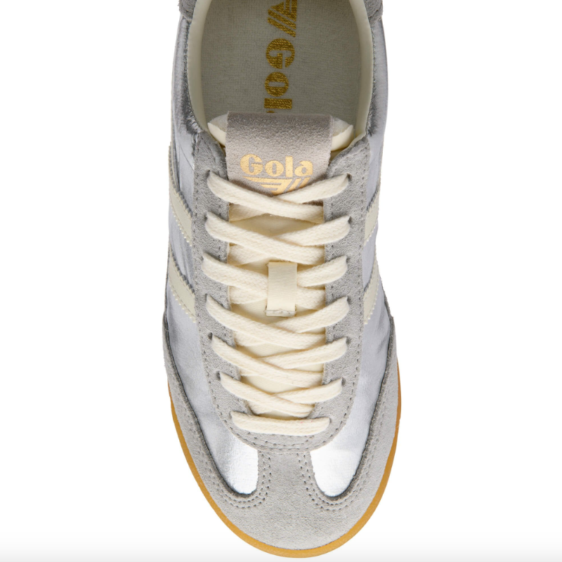 Firefly Metallic Trainers Silver/Off White