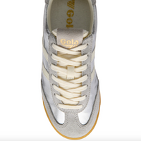 Firefly Metallic Trainers Silver/Off White