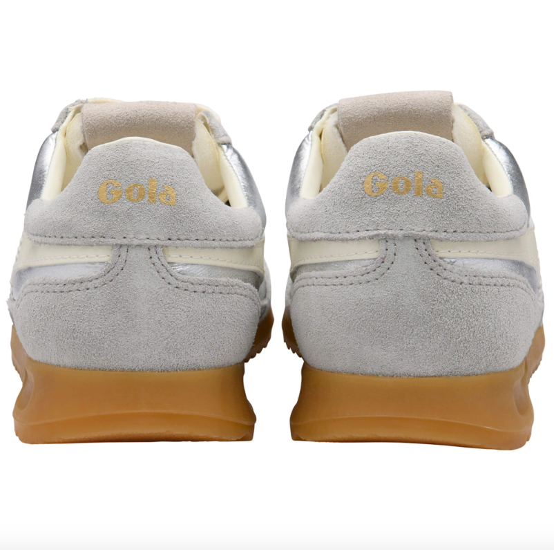 Firefly Metallic Trainers Silver/Off White