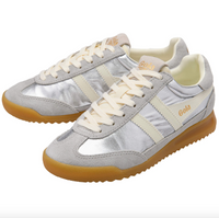 Firefly Metallic Trainers Silver/Off White