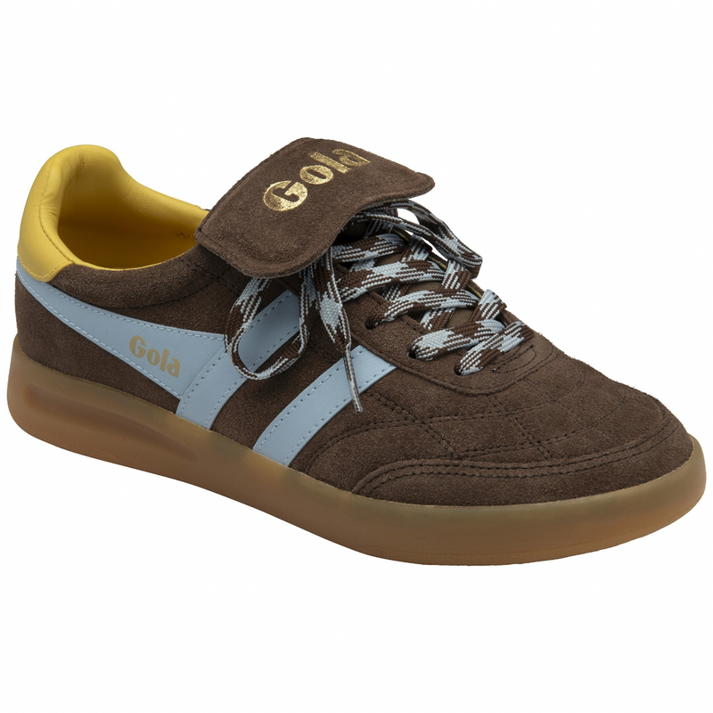 Gola Womens Stadia 86 Trainer Dark Brown Air Pollen Gum
