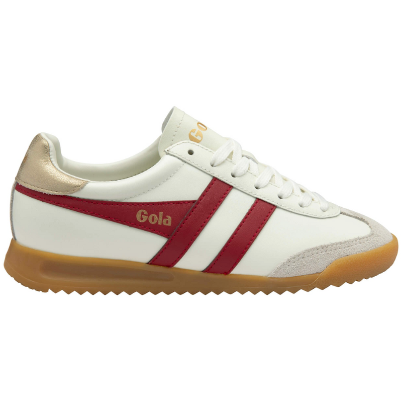 Torpedo Leather Trainers Off White/Red/Gold