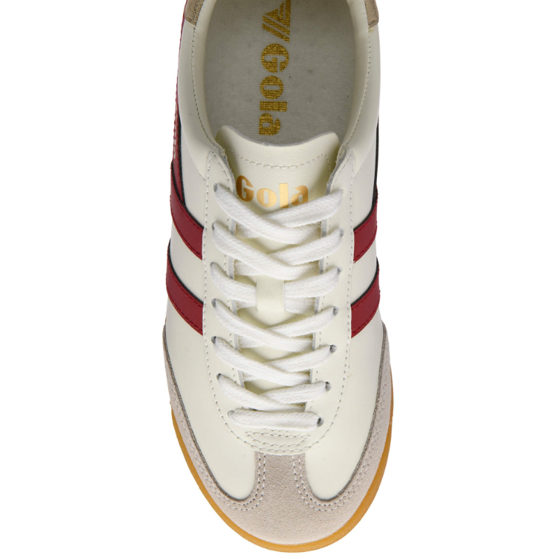 Torpedo Leather Trainers Off White/Red/Gold
