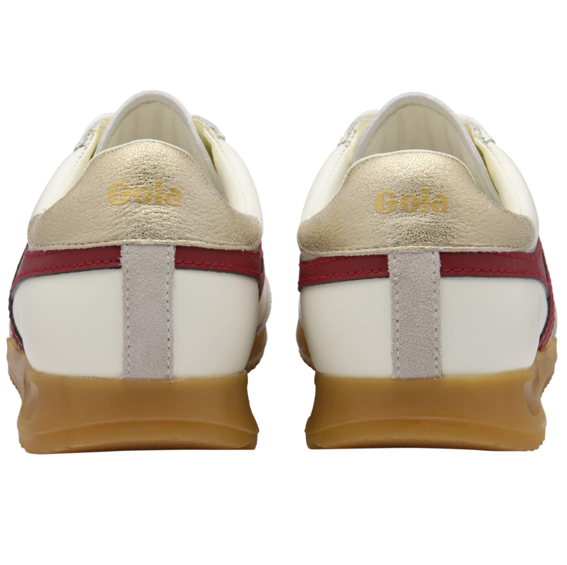 Torpedo Leather Trainers Off White/Red/Gold