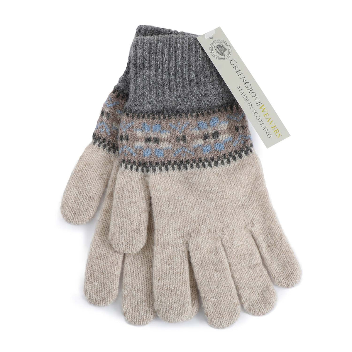 Green Grove Weavers Islay Fairisle Gloves Dewdrop