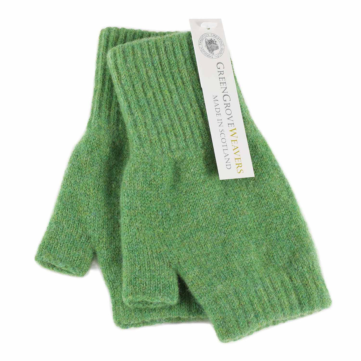 Green Grove Weavers Lambswool Fingerless Mittens Meadow