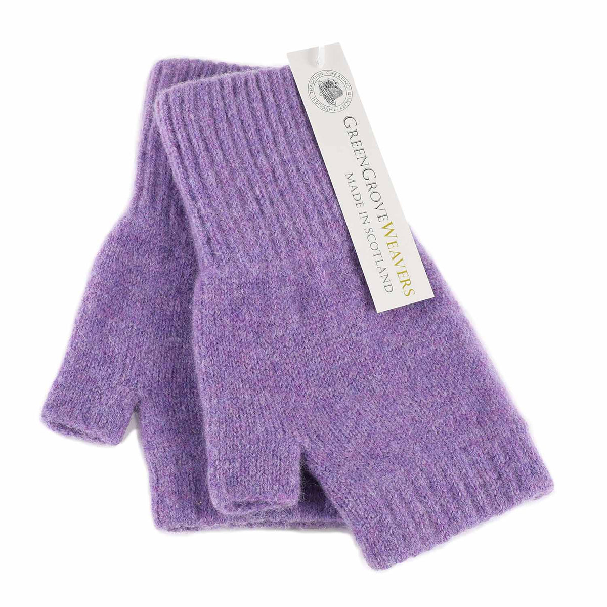 Green Grove Weavers Lambswool Fingerless Mittens Mauve