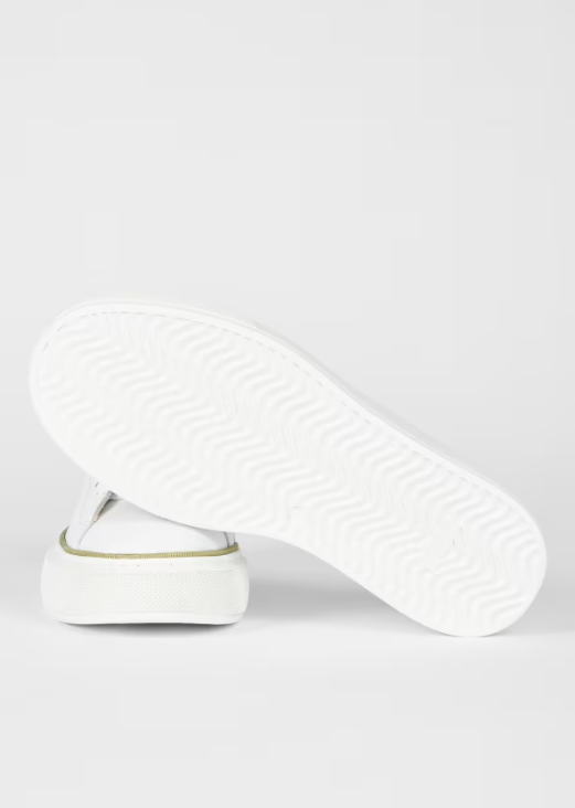 Guppy White Leather Platform Trainer