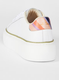 Guppy White Leather Platform Trainer