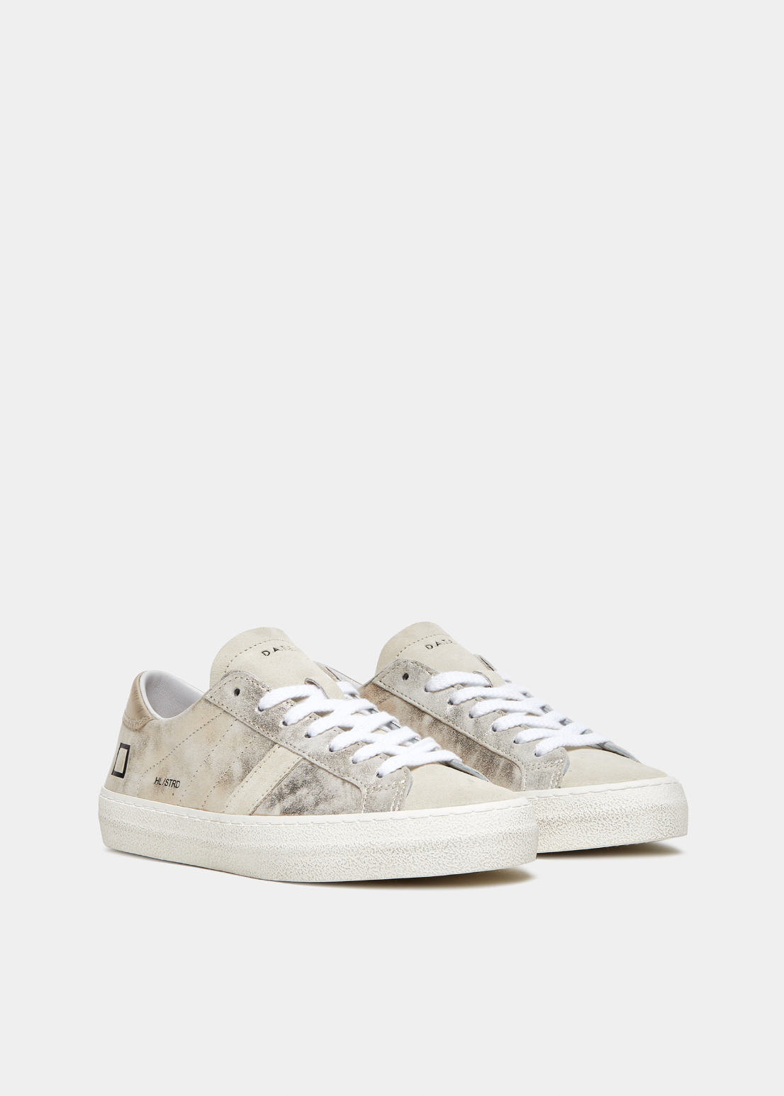 Hill Low Leather Trainers Stardust Platinum