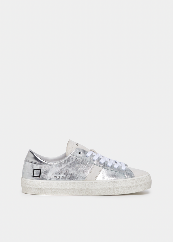 Hill Low Leather Trainers Stardust Silver