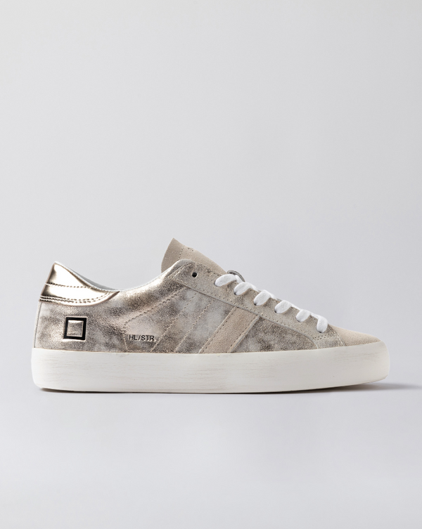 Hill Low Leather Trainers Platinum Stardust