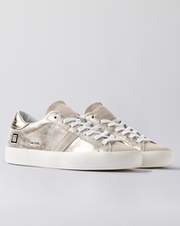 Hill Low Leather Trainers Platinum Stardust