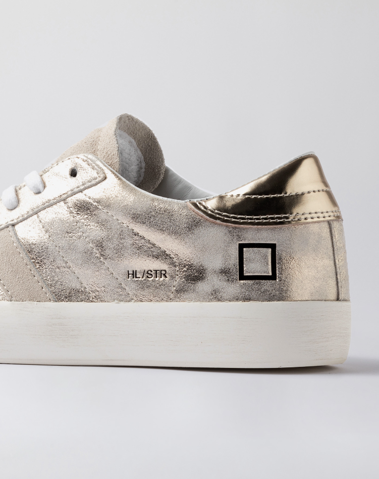 Hill Low Leather Trainers Platinum Stardust