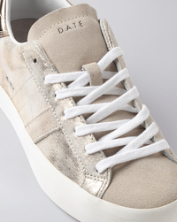 Hill Low Leather Trainers Platinum Stardust