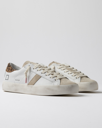 Hill Low White Leather Trainer Leopard