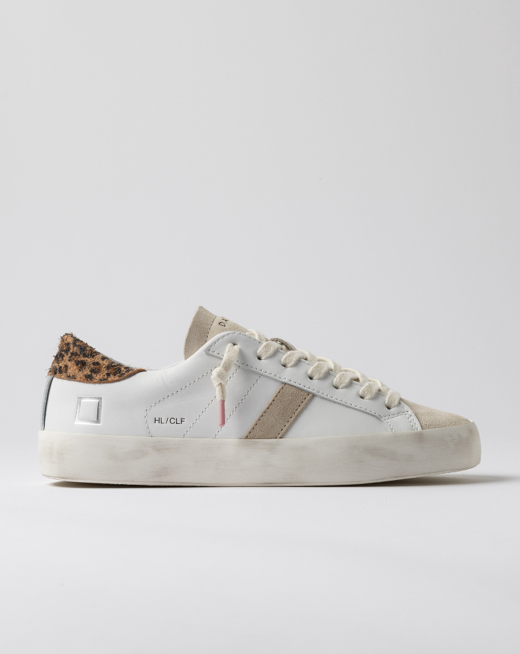 Hill Low White Leather Trainer Leopard