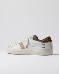 Hill Low White Leather Trainer Leopard