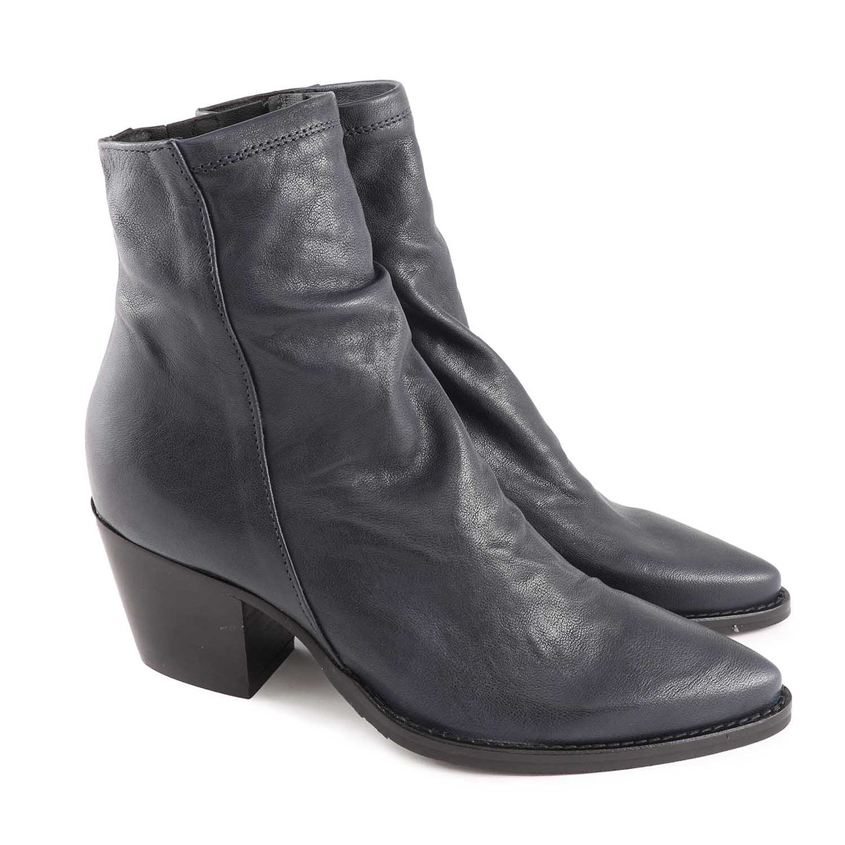 Italian Leather Western Boot Blue