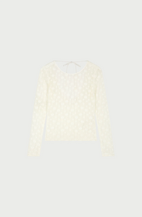  patterned long-sleeve cream lacey Fabienne Chapot top