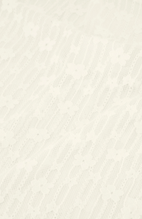 close up detail of patterned long-sleeve cream lacey Fabienne Chapot top
