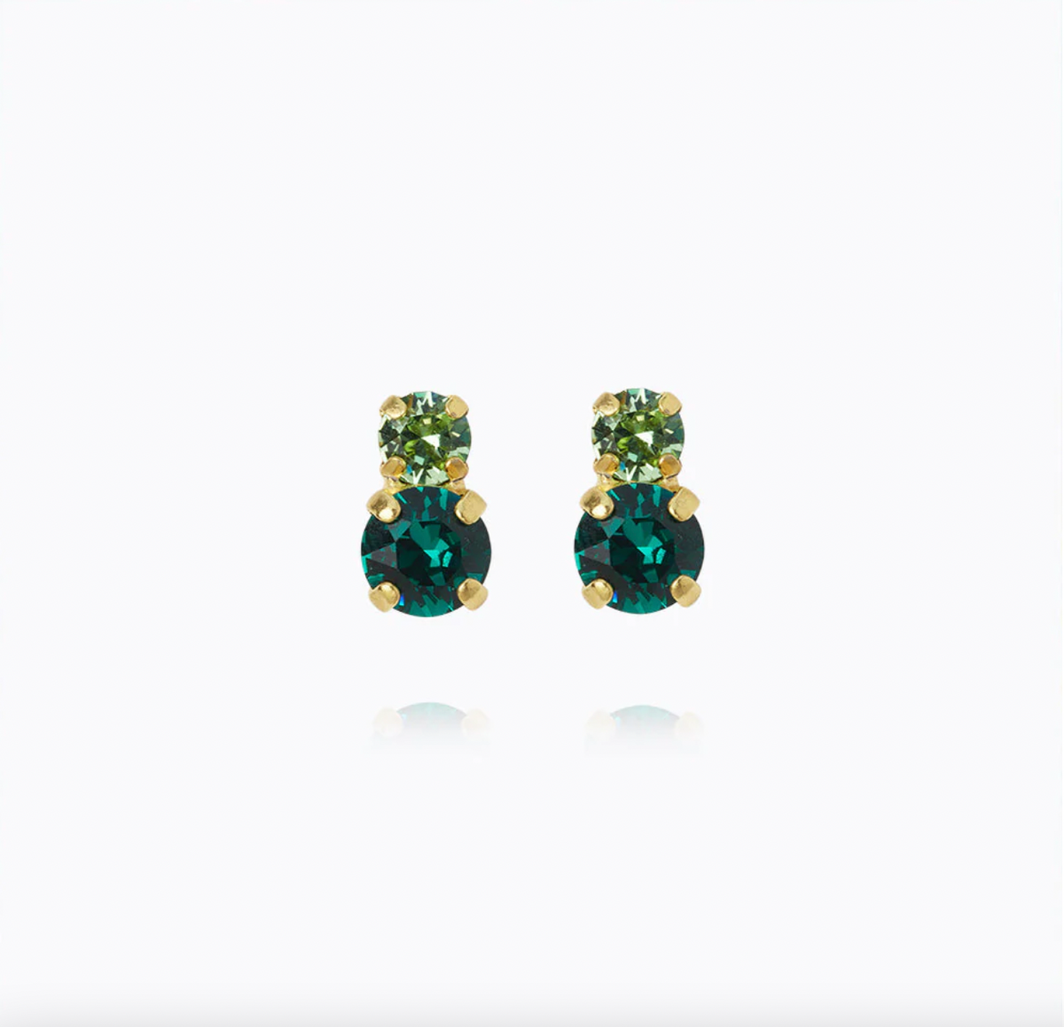 Leah Earrings Green Combination On Gold