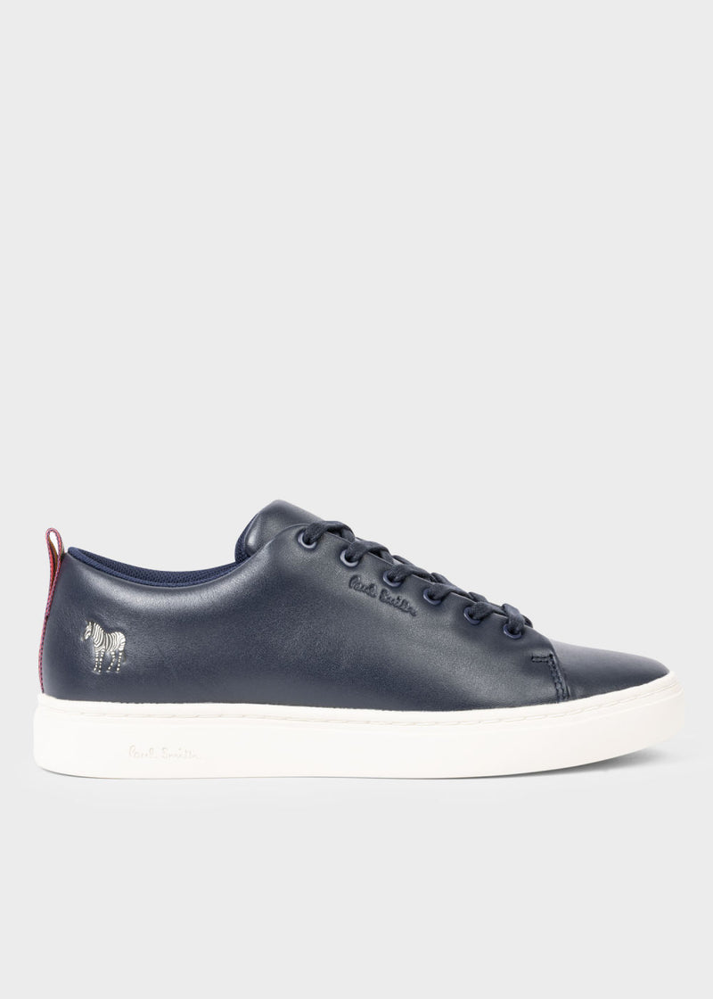Lee Navy Leather Trainers