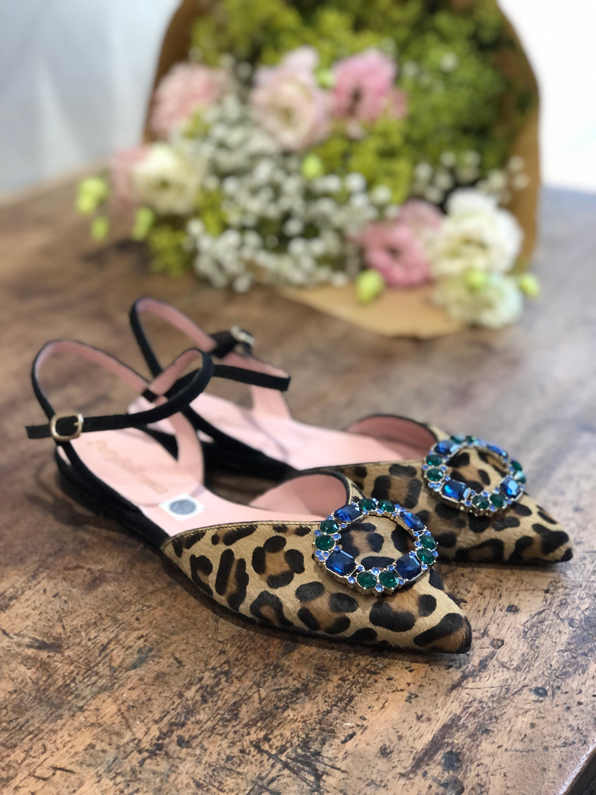 Ella Leopard Print Ballerinas